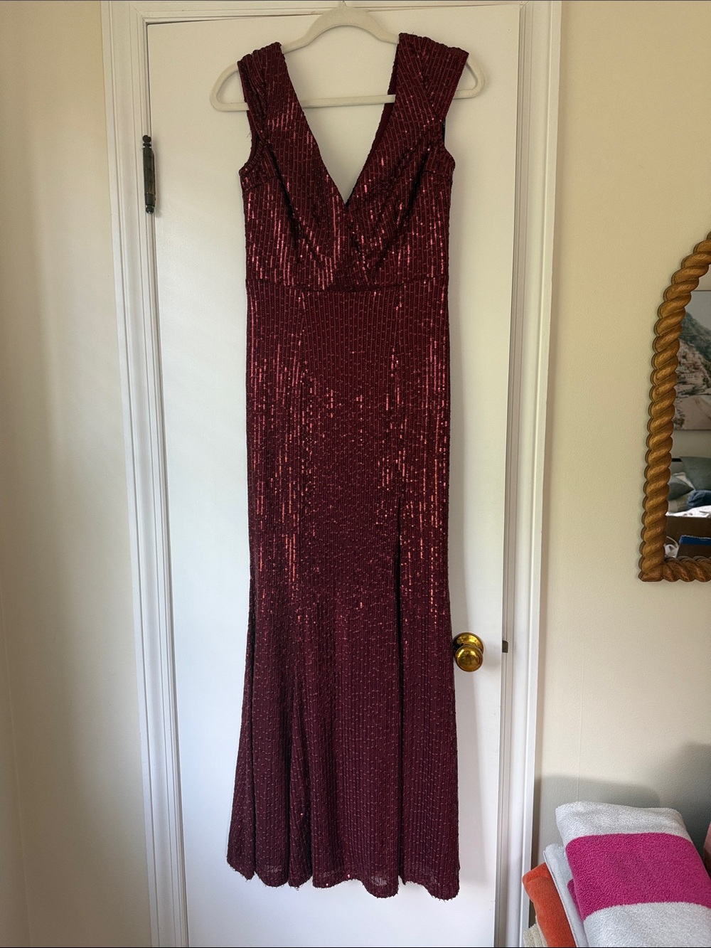 Lulu's Burgundy Sequin Dress